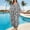 White, variant on Women's Plus Size Swimwear Cover Ups Leopard Print Long Sleeve V Neck Beach Dress Lightweight Quick Dry Comfy Bathing Suits