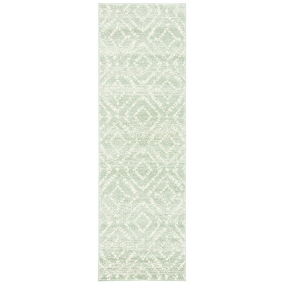 SAFAVIEH Adirondack Lecia Geometric Runner Rug, Green/Ivory, 2'6" x 6'