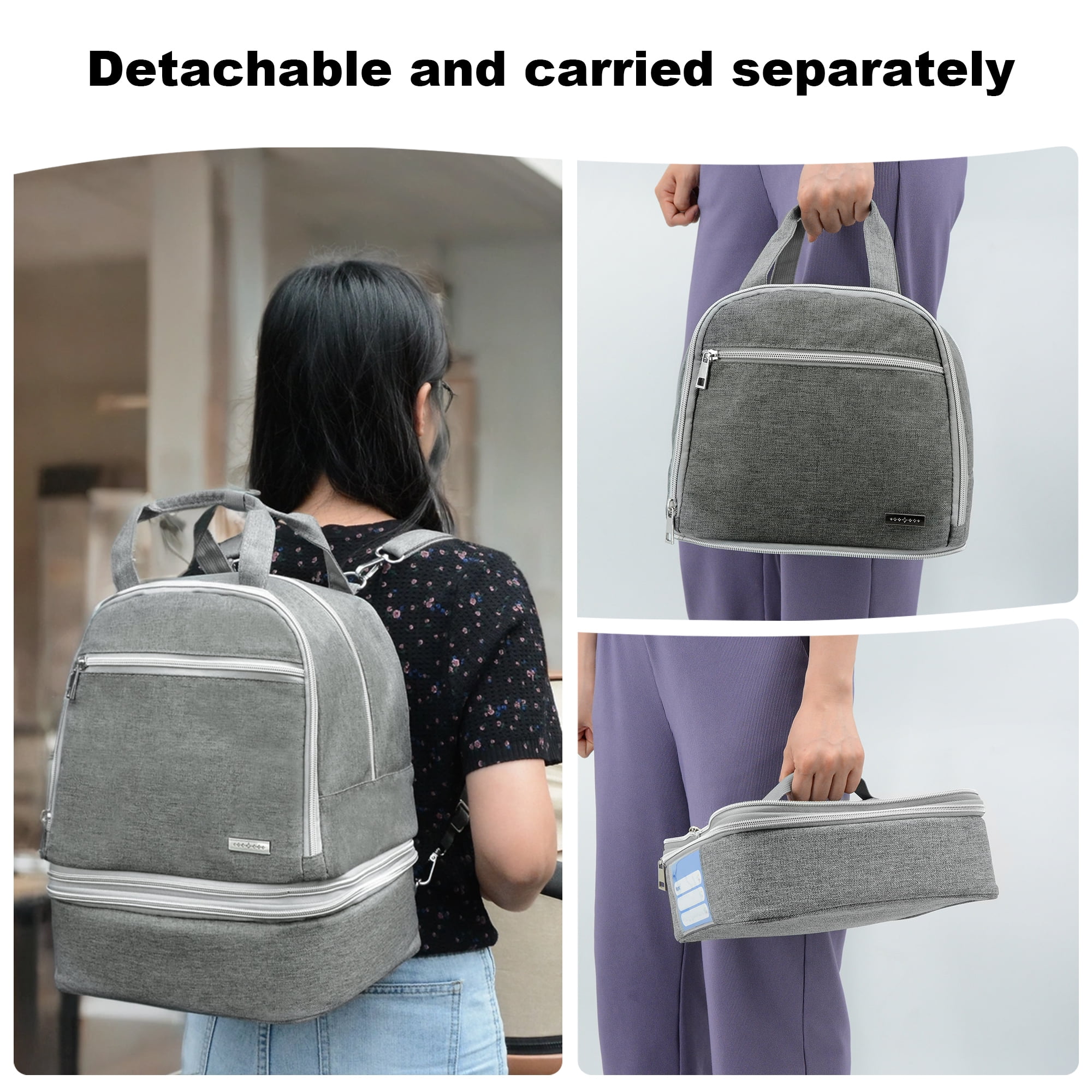 Breast Pump Bag, Spectra Pump Backpack, Pumping Bag for Working Mom, Compatible with Spectra S1, S2, Grey