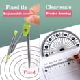 thumbnail image 4 of 7 Pcs/set Compass Ruler Set Multi-function Mathematical Rulers Professional Drawing Tools School Supplies Students Stationery Purple Set A, 4 of 5