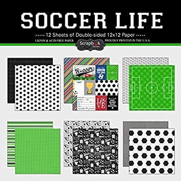 Scrapbook Customs 37616 Themed Paper Scrapbook Kit, Soccer Life