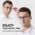 thumbnail image 2 of EFE 3 Pack Blue Light Blocking Reading Glasses for Men Stylish Metal Frame Readers with Comfort Spring Hinges Anti Eyestrain/UV Eyeglasses, 2 of 7