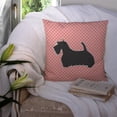 thumbnail image 3 of Carolines Treasures BB3669PW1414 Scottish Terrier Checkerboard Pink Fabric Decorative Pillow, 3 of 4