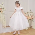 thumbnail image 5 of Toddler Girl Dress Size 9-10Y Kids Elegant Short Sleeve Round Neck Birthday Pageant Party Dress Girl Dresses, 5 of 9