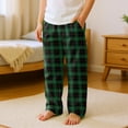 thumbnail image 3 of Abcomgle Kids Flannel Pajamas Girls Fleece Plaid Pajama Pants Boys Fall Elastic Waist Pj Pants for Girls Fuzzy Sleepwear with Pockets, 3 of 6