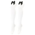 thumbnail image 3 of WTXUE Socks for Women, Thigh High Socks, Womens Long Socks Bowknot Pure Color Socks Over The Knee Socks Festival Christmas, White, 3 of 8