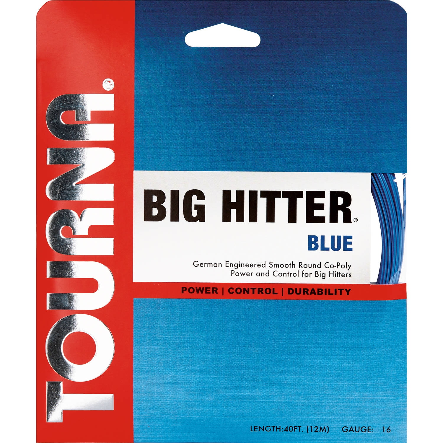 Tourna Big Hitter Blue Tennis String, 16G