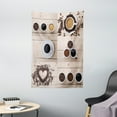 thumbnail image 1 of Kitchen Tapestry, Collage of Different Coffee Details on Wooden Table Mugs Beans Organic Concept, Wall Hanging for Bedroom Living Room Dorm Decor, 40W X 60L Inches, Brown Black Tan, by Ambesonne, 1 of 2