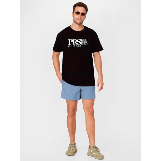 Camiseta negra con el logotipo de guitarras PRS de Qanipu para todos los estilos, ideal para adultos, hombres, mujeres, adolescentes, jóvenes y para el tiempo libre.