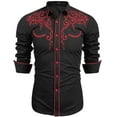 thumbnail image 6 of COOFANDY Men's Long Sleeve Shirt Embroidery Slim Fit Casual Button Down Shirt, 6 of 7
