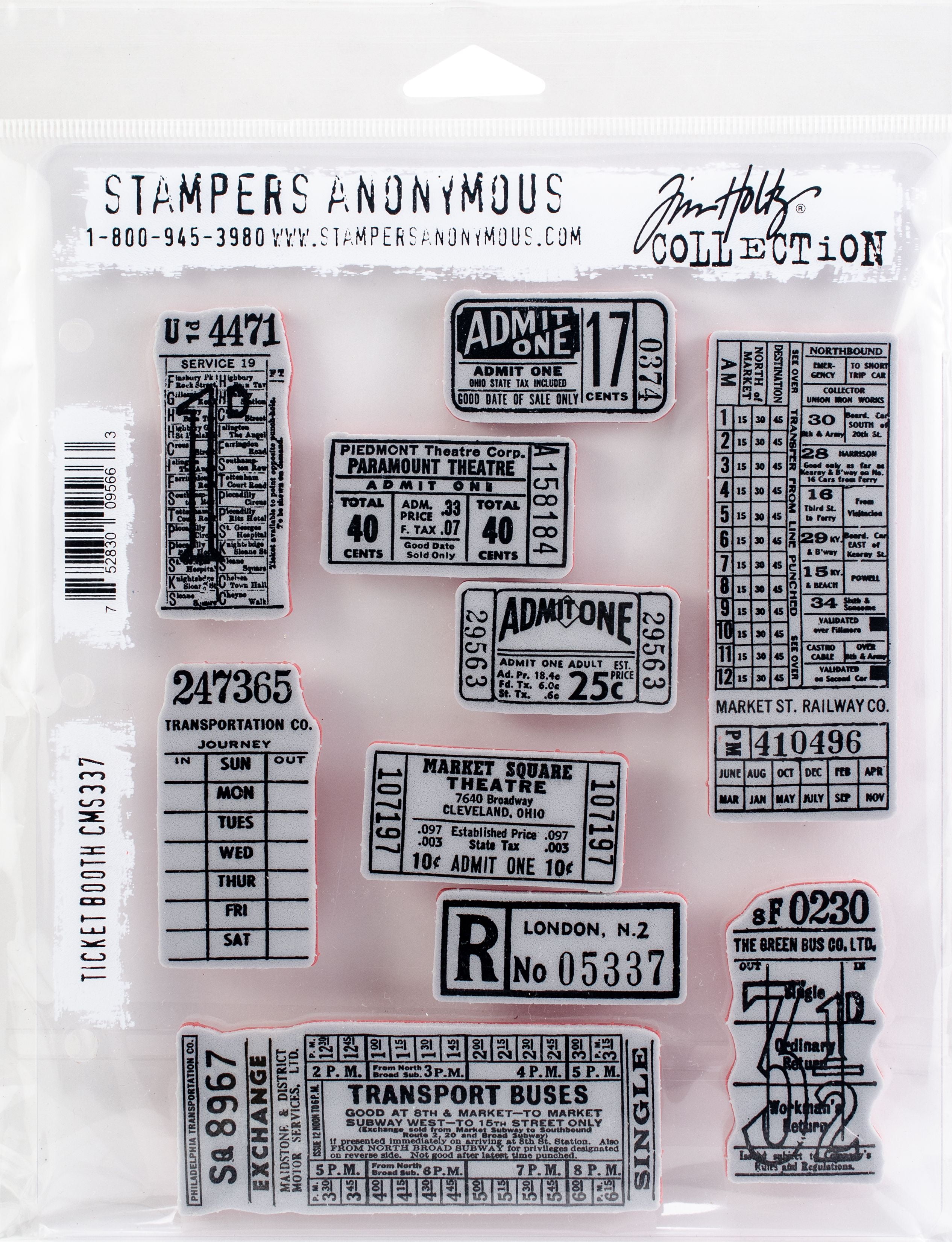 Tim Holtz Cling Stamps 7"x8.5"-ticket Booth 