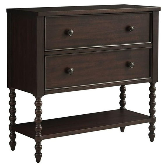 Pemberly Row Modern MDF Solid Wood Accent Chest in Morocco Brown