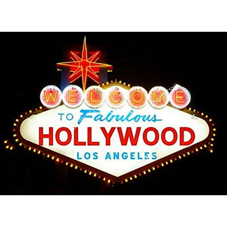 Polyester Fabric Banner - GreenDecor Polyester Fabric 7x5ft Los Angeles Hollywood Banner theme backdrop party wedding background