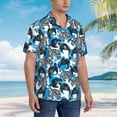 thumbnail image 3 of Balery Sea Animal Camisas hawaianas de manga corta para hombre, camisas playeras de corte holgado, camisas de vacaciones con botones,Small, 3 of 7