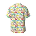thumbnail image 6 of Lsque Colorful Snails print Men's Cuban Collar Short Sleeve Shirt Summer Beachwear Casual Button Down Fashionable Vacation Leisure Shirt-XX-Large, 6 of 7