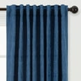thumbnail image 3 of Chanasya 2-Panel Classy Embossed Floral Textured Curtains - Back Tab, Ring Tab - for Windows Living Room Bedroom - Partial Room Darkening Drapes for Privacy- 52 x 108 Inches - Blue, 3 of 5