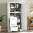thumbnail image 2 of Ktaxon Tall Bathroom Storage Cabinet with 3 Drawers, Freestanding Kitchen Pantry Cabinet, 3 Doors Bookcase File Cabinet and Bedroom Armoire Wardrobe for Living Room Office Home, White, 2 of 23