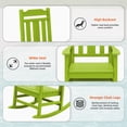 thumbnail image 2 of Outdoor Rocking Chair, High Back Porch Rocker Chair, All Weather Resistant HDPE Oversized Adirondack Rocking Chairs for Patio, Garden, Lawn, Indoor，Apple Green, 2 of 4