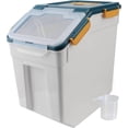 thumbnail image 1 of Airtight Flour Storage Container, Large BPA Free Plastic Rice Storage Dispenser Kitchen Pantry Organizer Box Pet Dog Cat Food Storage Container Bin, Blue, 1 of 8