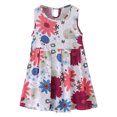 thumbnail image 1 of adviicd Robes Fantaisie pour Filles Robes à Volants Décontractées Ligne A Col en V Manches Courtes Robe Maxi Fluide Rouge,100, 1 of 5
