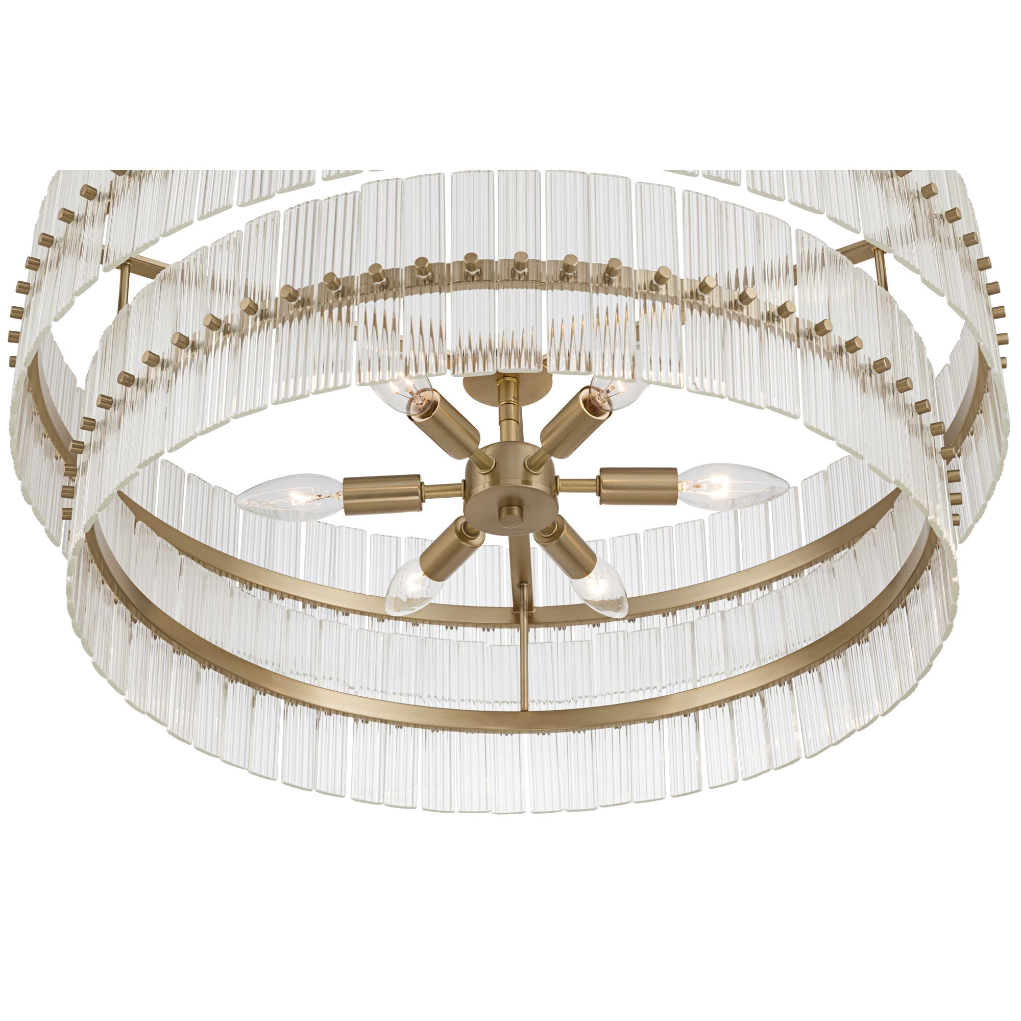 Possini Euro Design Possini Euro Emerson 26"W Matte Brass Glass 6-Light Tiered Chandelier