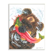 Stupell Indtries Brown Bear Hunting River Fish Forest Animal Kingdom,10 x 15,Design by Andrea Kochish