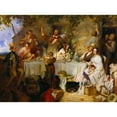 thumbnail image 2 of Josef Danhauser 24x19 Black Ornate Framed Double Matted Museum Art Print Titled: Wine, Woman and Vocals (1839), 2 of 5