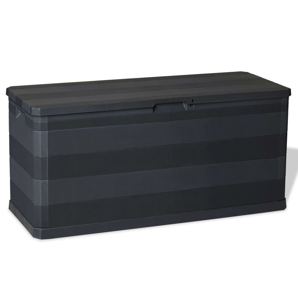 Kepooman Outdoor Patio PP Rectangle Storage Box for Deck Garden, Black Kepooman Outdoor Patio PP Rectangle Storage Box for Deck Garden, Black
