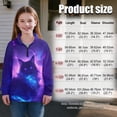 thumbnail image 7 of Uorisanigo Girls Oversized Sweatshirts Purple Galaxy Cat Half Zip Pullover Sweatshirt for Teen Girl Lightweight Long Sleeve Pullover Top Quarter Zipper Jackets for Teen Girl, 7 of 7