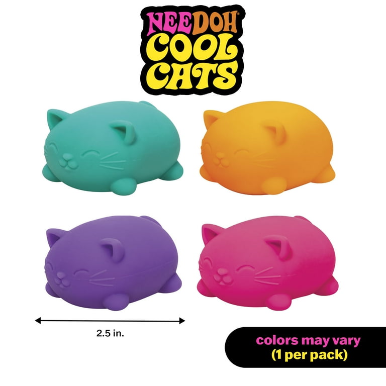 Nee Doh Cool Cats Squishy Stress Relief Fidget Ball, Cat Shaped