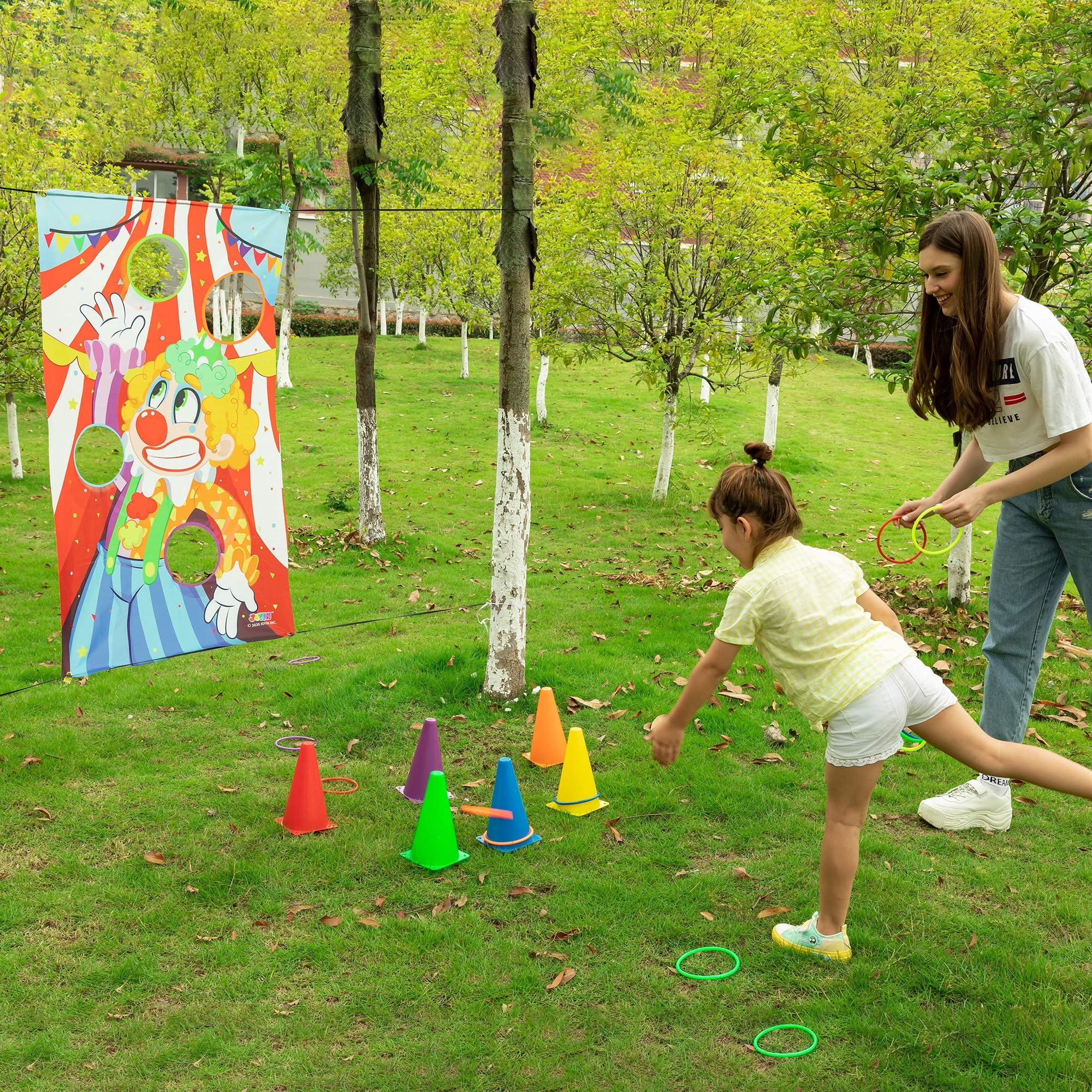 Etereauty 24pcs Plastic Toss Rings Kids Ring Toss Game for Kindergarten  Garden Backyard Outdoor Games (Random Color) 