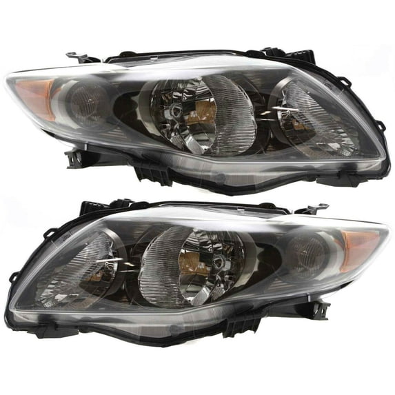 Headlight Left and Right Black Housing For 2009-10 Corolla Sedan S XRS Model