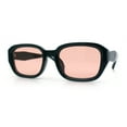 thumbnail image 4 of Womens Beveled Rectangle Mod Hipster Plastic Fashion Sunglasses Green - Pink, 4 of 8