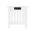 thumbnail image 3 of AFI Mission Solid Wood Side Table with Built, Charging Station, White, 3 of 8