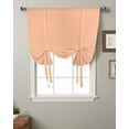 thumbnail image 2 of Peach Fuzz Tie Up Curtains for Kitchen Bathroom Bedroom Windows 45 Inch Length,Pure Peach Tone Solid Color Simple Minimalism Art Balloon Drape Curtains Shade Rod Pocket Drapery Curtain Panel,42"x54", 2 of 7