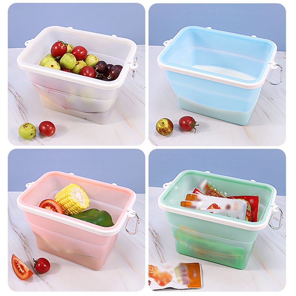 4 Boîtes De Rangement En Silicone Pour Fruits/Légumes - Hermétiques Réutilisables