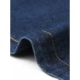 thumbnail image 5 of Agnes Orinda Women's Plus Size Denim Babydoll Dress Short Sleeve Button Down Tiered Hem Casual A-line Jean Dresses with Pockets 1X Dark Blue, 5 of 6