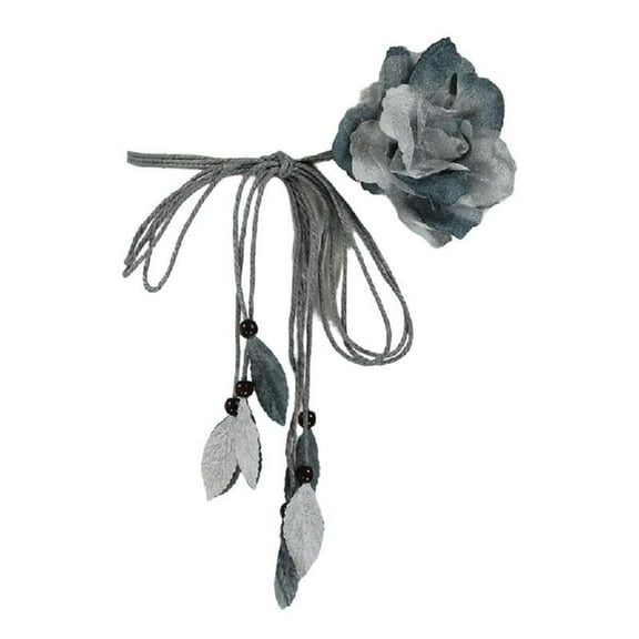 Yokua Self-Tie Waist Belt for Women Bohemian Seaside Braided Dress Belt with Flower