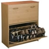 Venture Horizon Premium Shoe Cabinet, Dual Compartment, Oak