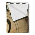 thumbnail image 2 of Movie Theater Soft Flannel Fleece Throw Blanket, Countdown Screen Illustration Number 2 on Grunge Background, Cozy Plush for Indoor and Outdoor Use, 50" x 60", Pale Brown Black White, by Ambesonne, 2 of 5