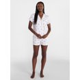thumbnail image 3 of Joyspun Women's Dreamy Soft Collection Notch Collar Top and Shorts Pajama Set, 2-Piece, Sizes XS-3X, 3 of 6