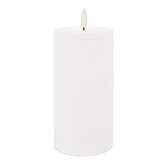 Melrose International FIA Wick Candle WHITE (Set of 2) 3"D x 6"H Wax/Plastic 2 C Batteries Not Included