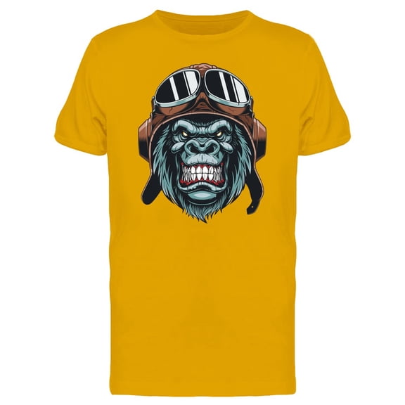 Gorilla With A Pilots Helmet T-Shirt Men -Image by Shutterstock, Male Medium
