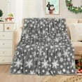 thumbnail image 2 of Christmas Blanket Silver Snowflake Christmas Throw Blanket, Snowflake Christmas Blankets and Throws Soft Warm Flannel Christmas Throw Blankets for Couch, Bed, Sofa, 50 x 60 Inches, Silver, 2 of 6