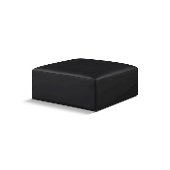 Meridian Furniture Cube Black Vegan Leather Ottoman