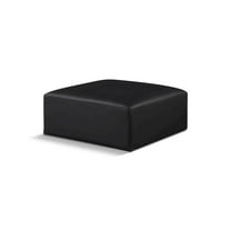 Meridian Furniture Cube Black Vegan Leather Ottoman
