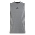 thumbnail image 1 of Camiseta sin mangas Adidas diseñada para entrenamiento y entrenamiento para hombre, color gris liso, 1 of 7