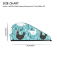 thumbnail image 4 of Disketp Lovely Roosters Microfiber Hair Towel Wrap,Hair Drying Towel With Button,Towel Turban,Head Towel To Dry Hair Quickly For Girls And Women, 4 of 8