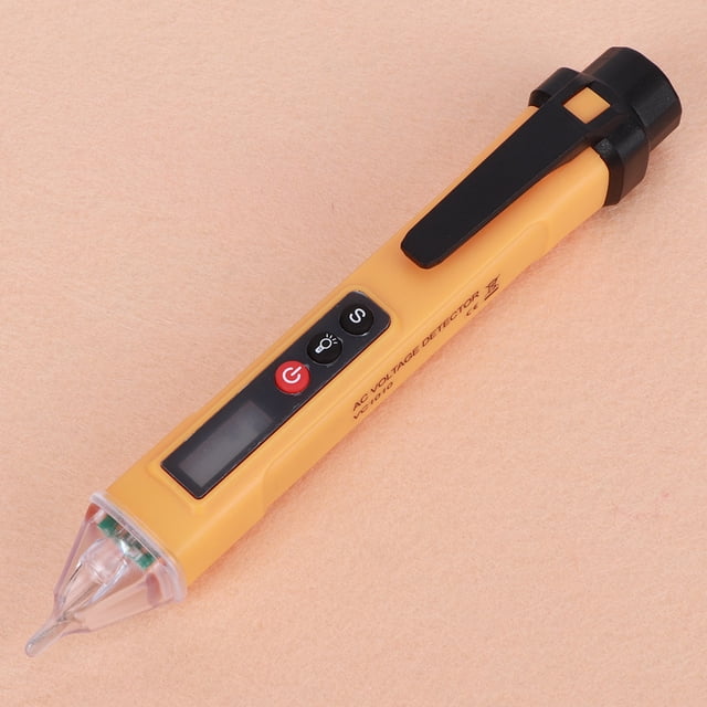 Digital NonContact Current, Voltage Detector Test Pen Socket para Foco Testers Cord Light Extension Measuring Instrument AC121000V Yellow Black
