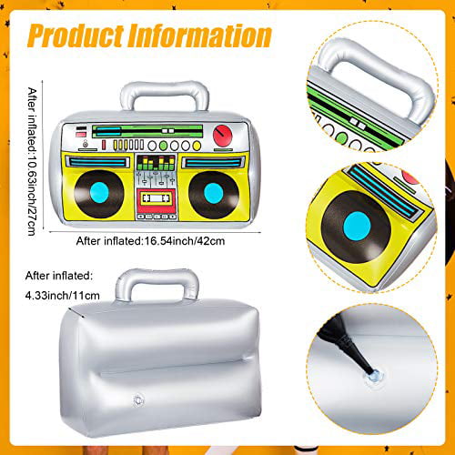 RichMoho Inflatable Radio Boom Box Inflatable Mobile Phone Pros for 80s 90s Party Decorations